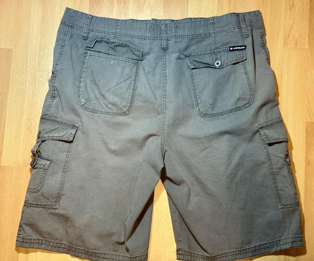 Airwalk Cargo Shorts Mens 38 Gray Outdoor Casual Utility Pockets 100% Cotton - Picture 7 of 10